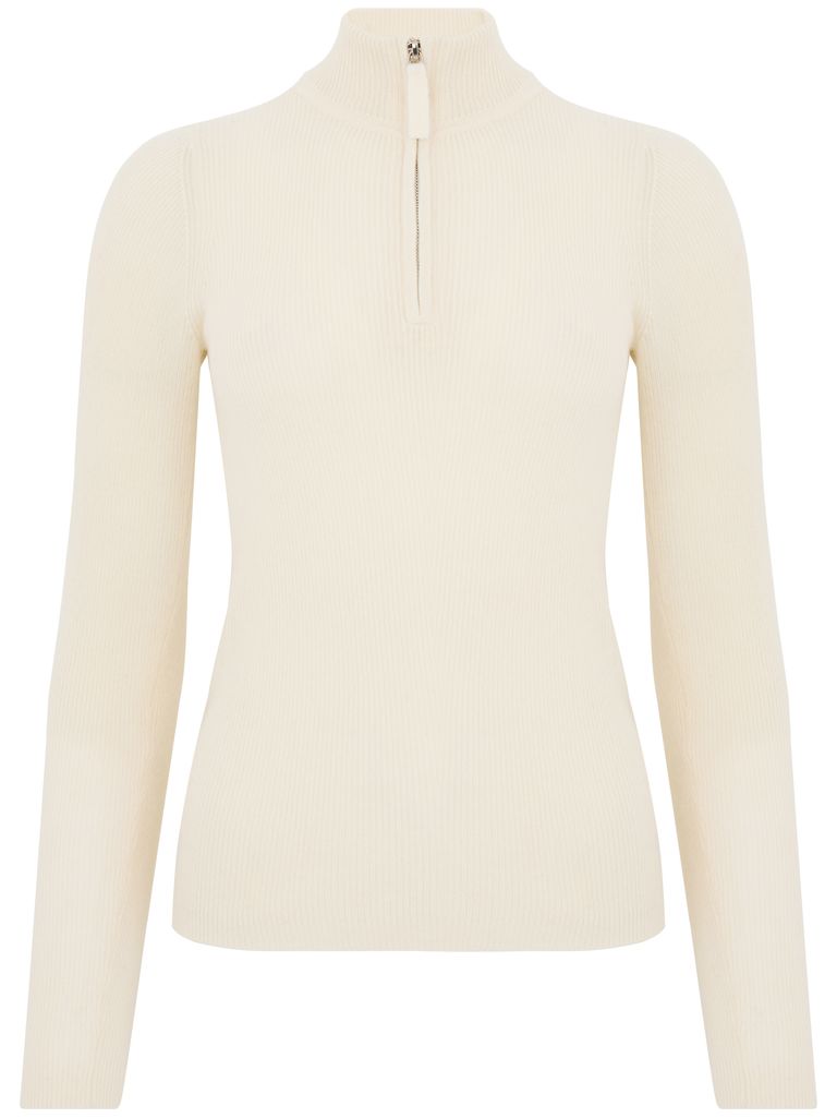 Shop Absolut Cashmere Cashmere Sweater With Zip In Beige