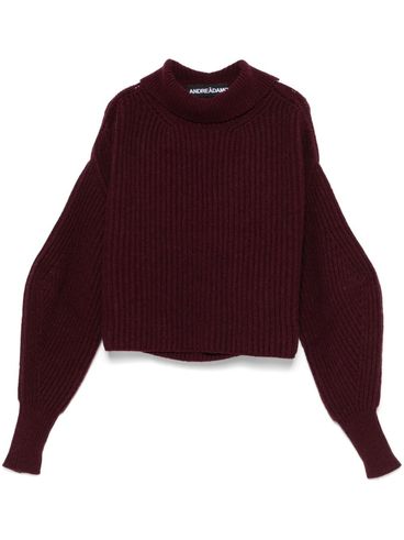 ANDREADAMO - Maglione crop in lana a coste