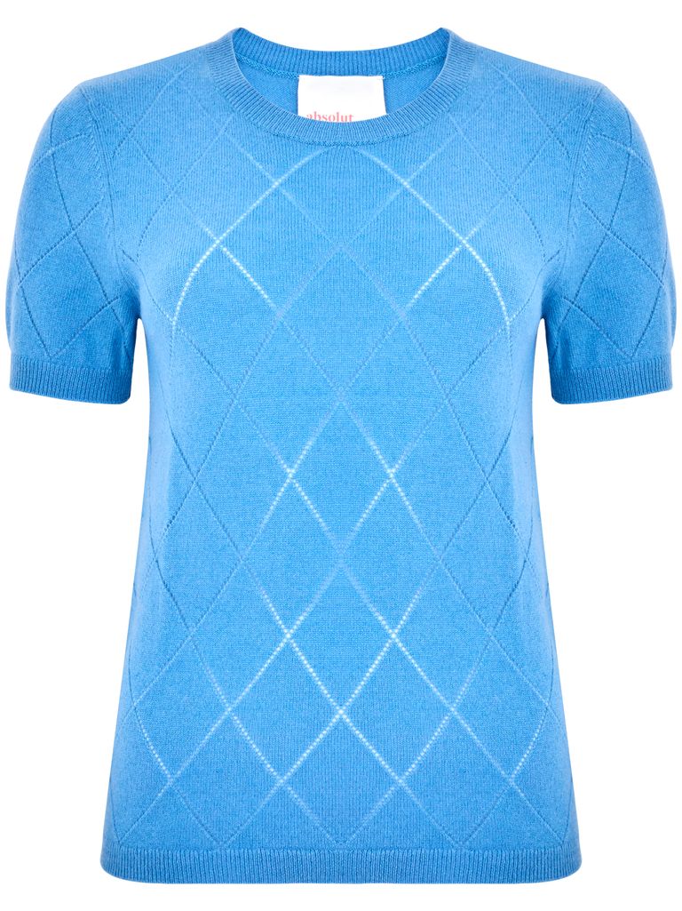 Shop Absolut Cashmere Light Blue Perforated Cashmere Sweater