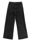 Black cotton Roll-up jeans