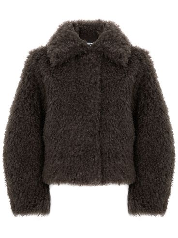 Short grey fur coat