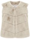 Pelliccia a gilet grigio