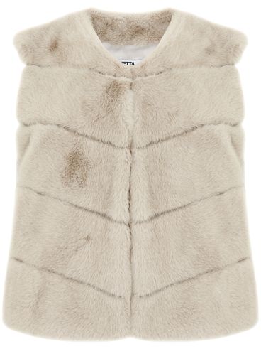 Pelliccia a gilet grigio