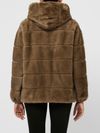 Brown fur coat with hood