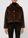 Brown fur coat with pockets