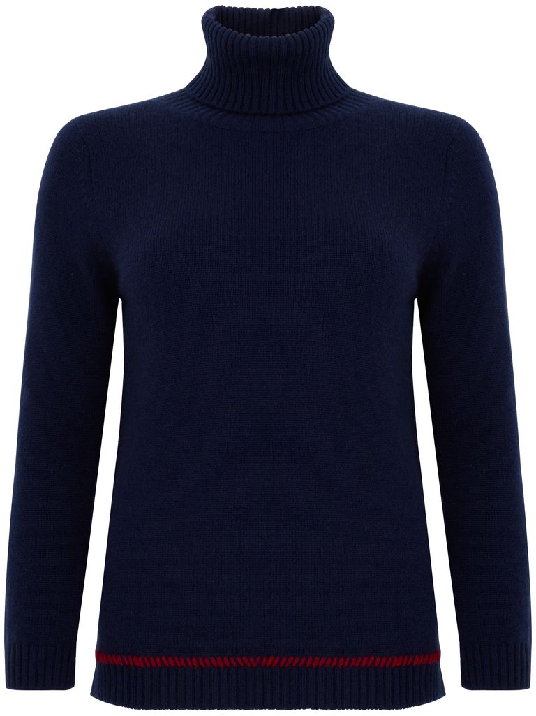 Shop Be You High-neck Cashmere Sweater In Blue