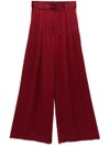 Silk palazzo pants with belt