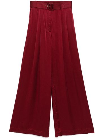 Silk palazzo pants with belt