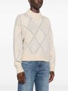 Wool and cashmere sweater with diamond pattern