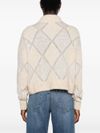 Wool and cashmere sweater with diamond pattern