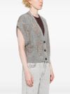 Wool and cashmere  Diamond-pattern cardigan