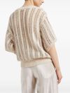 Perforated cotton and cashmere sweater