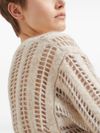 Perforated cotton and cashmere sweater