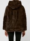 Brown fur coat with pockets