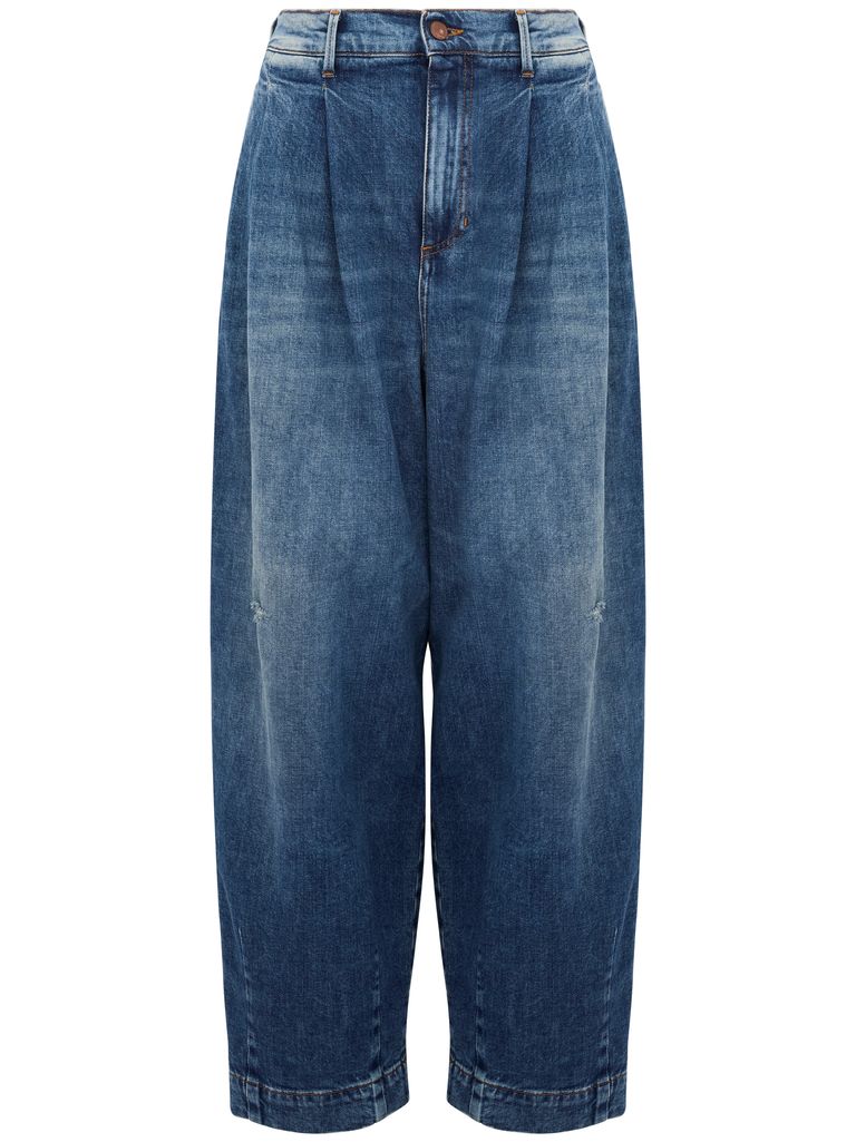 Shop Cigala's Baggy Cotton Chino Jeans In Blue