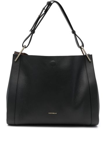 Calf leather tote bag with logo