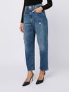 Baggy cotton jeans with rips