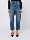 Baggy cotton jeans with rips