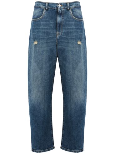 Baggy cotton jeans with rips