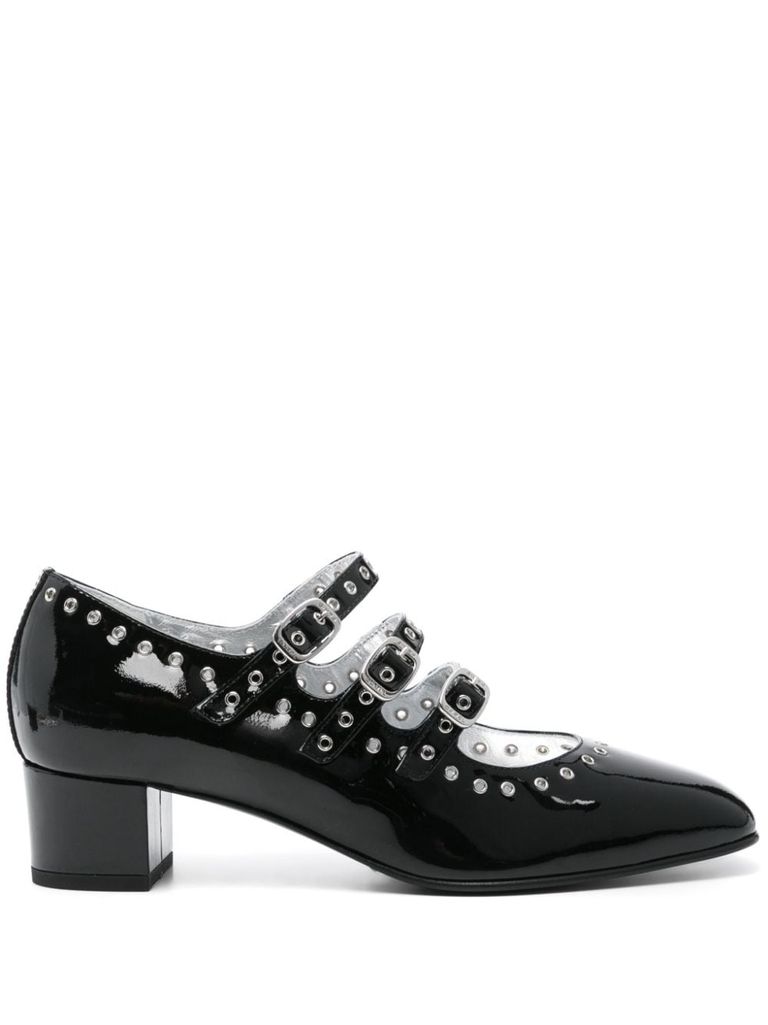 Shop Carel Polished Calf Leather Camden Pumps In Black