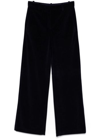 Cotton pants with a velvety effect