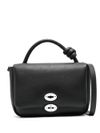 Black leather handbag "Ella"