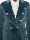 Light blue velvet double-breasted blazer