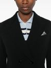 Double-breasted cotton blazer with pocket square