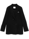 Blazer doppiopetto in cotone con fazzoletto