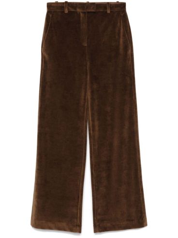 Cotton pants with a velvety effect