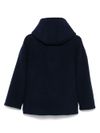 Short wool coat with hood