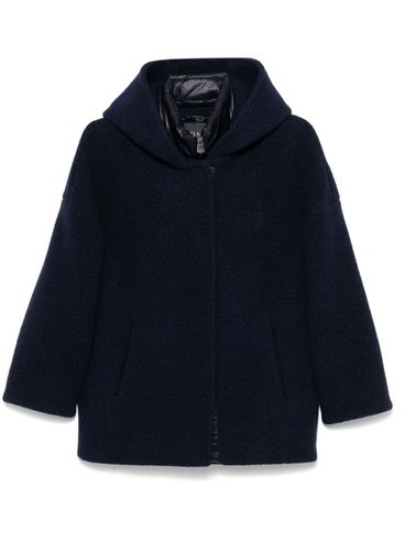 Short wool coat with hood