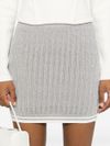 Metallic-effect knit mini skirt