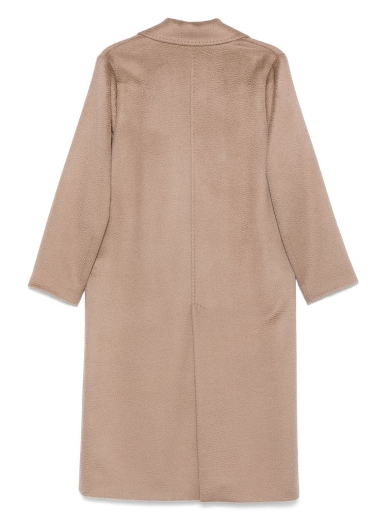 Shop Cinzia Rocca Long Coat With A Brushed Effect In Beige