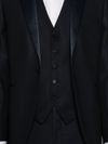 Single-breasted Virgin Wool Suit with Glossy Lapels