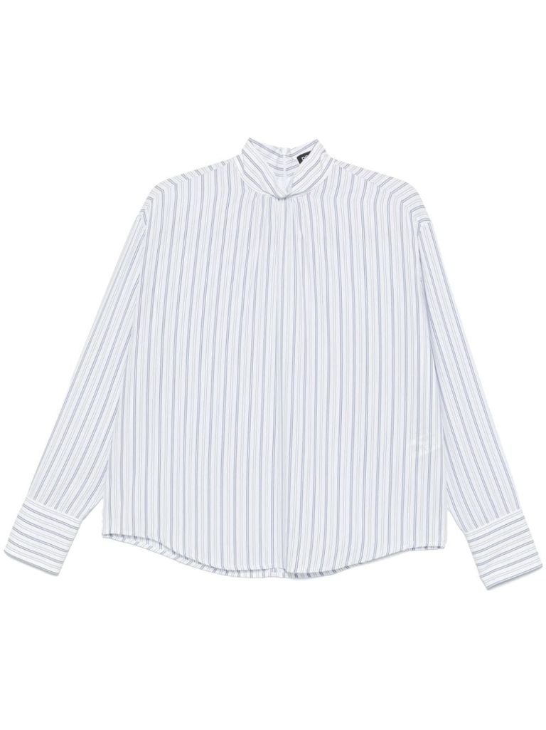 Shop Dondup Vertical Striped Shirt In White