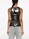 Stretch metallic-effect top