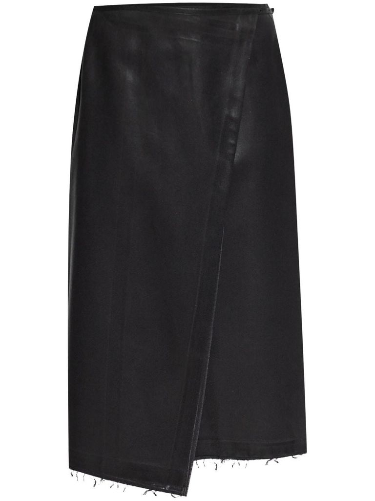 Shop Diesel Midi Wrap Skirt In Black