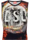 diesel - Top in cotone con graffiti