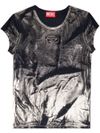 Stretch metallic-effect T-shirt