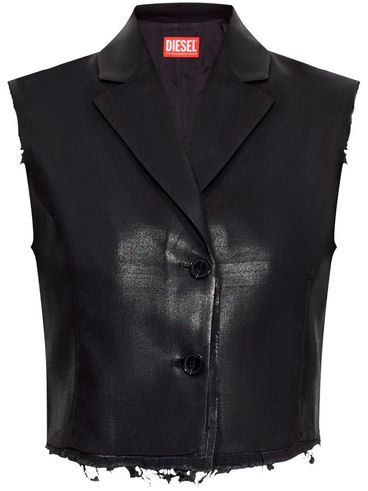 Distressed-effect vest