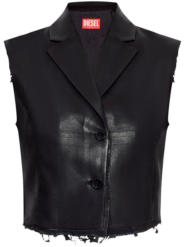 Shop Diesel Distressed-effect Vest In Black