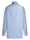 Camicia a righe azzurra con dettagli bordeaux