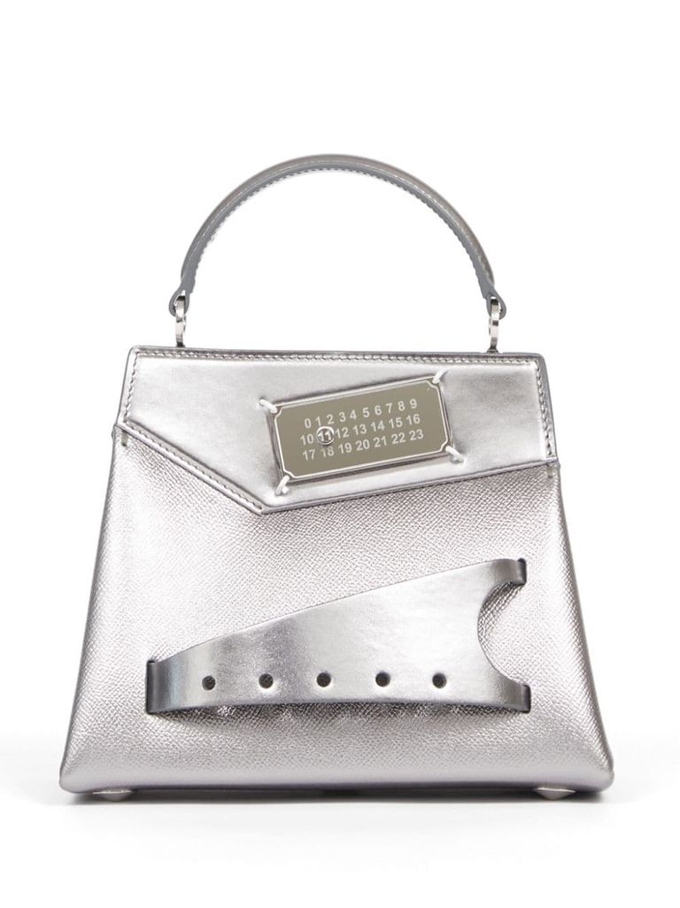 Shop Maison Margiela Calf Leather Snatched Tote Bag In Silver