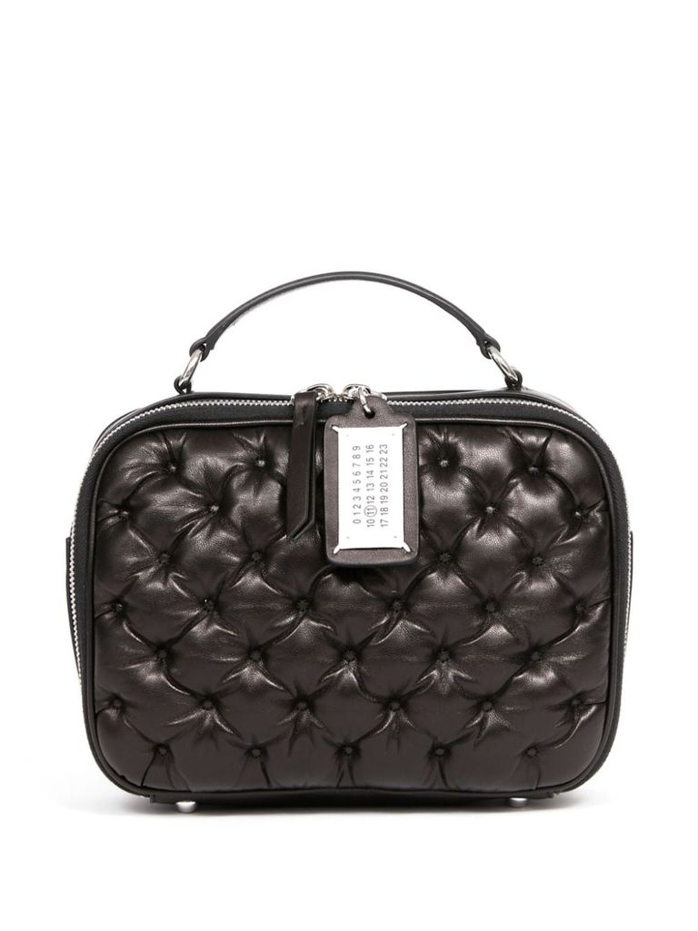 Shop Maison Margiela Glam Slam Medium Quilted Leather Crossbody Bag In Black