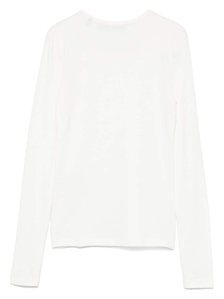 Shop Rotate Birger Christensen Long-sleeve Cotton T-shirt In White