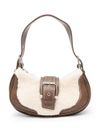 Borsa a spalla Brocle in pelle e shearling