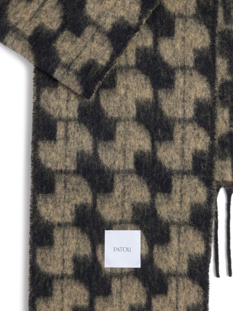 Shop Patou Alpaca Jp Scarf With Pattern In Black