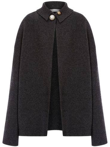 Ribbed wool and silk cardigan