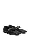 Ballerine Gianni Ribbon in pelle con fiocco con borchie